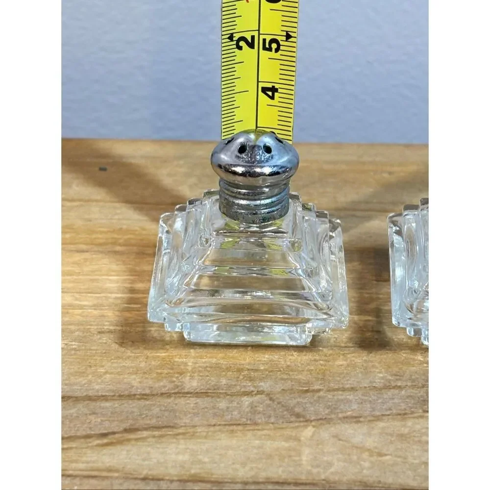 vintage pyramid-shaped salt and pepper shakers